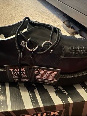 T.U.K Black Viva Creepers Platform Lace-Up Loafers